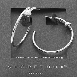 SECRET BOX_Sterling Silver Dipped Nail Head Hoop Earrings