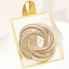 Gold Dipped Bold Textured Interlocking Pin Brooch