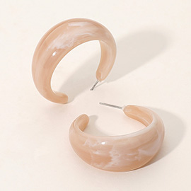 Chunky Marbled Resin Hoop Earrings