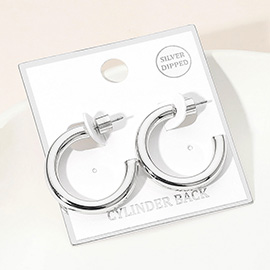 Silver Dipped Open Hoop Earrings