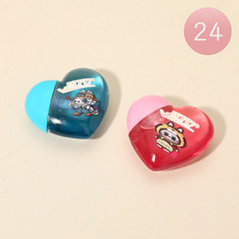 24PCS - Heart-Shaped Monster Bunny Character Moist Lip Glosses