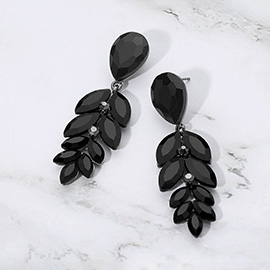Teardrop Marquise Crystal Drop Evening Earrings