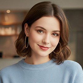 14K Gold Dipped Hypoallergenic Textured Skinny Hoop Earrings