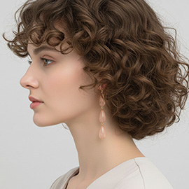 Triple Resin Teardrop Link Drop Earrings