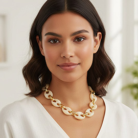 Chunky Resin Mariner Link Statement Necklace