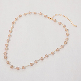 Faceted Bead Station Chain Necklace