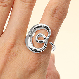 SECRET BOX_Stainless Steel Sculptural Swirl Open Ring