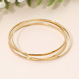 SECRET BOX_Stainless Steel 3PCS Slim Bangle Multi Layered Bracelets