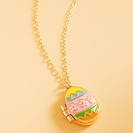Enamel Easter Egg Locket Pendant Necklace