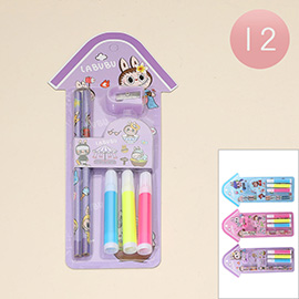 12 SET OF 6 - Monster Bunny Character Stationery Writing Set