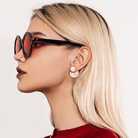 Classic Double Sided Pearl Stud Peekaboo Earrings