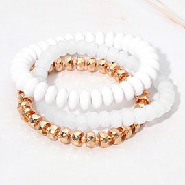 3PCS - Beaded Stackable Stretch Multi Layered Bracelets