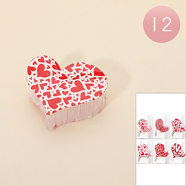 12PCS - Heart Hair Claw Clips