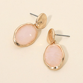 Faceted Oval Drop Earrings